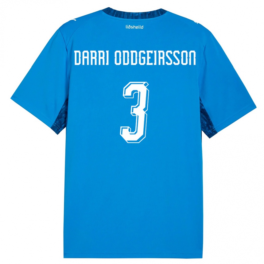 נשים כדורגל אִיסלַנד Björn Darri Oddgeirsson #3 כחול כהה ג'רזי ביתית 26-28