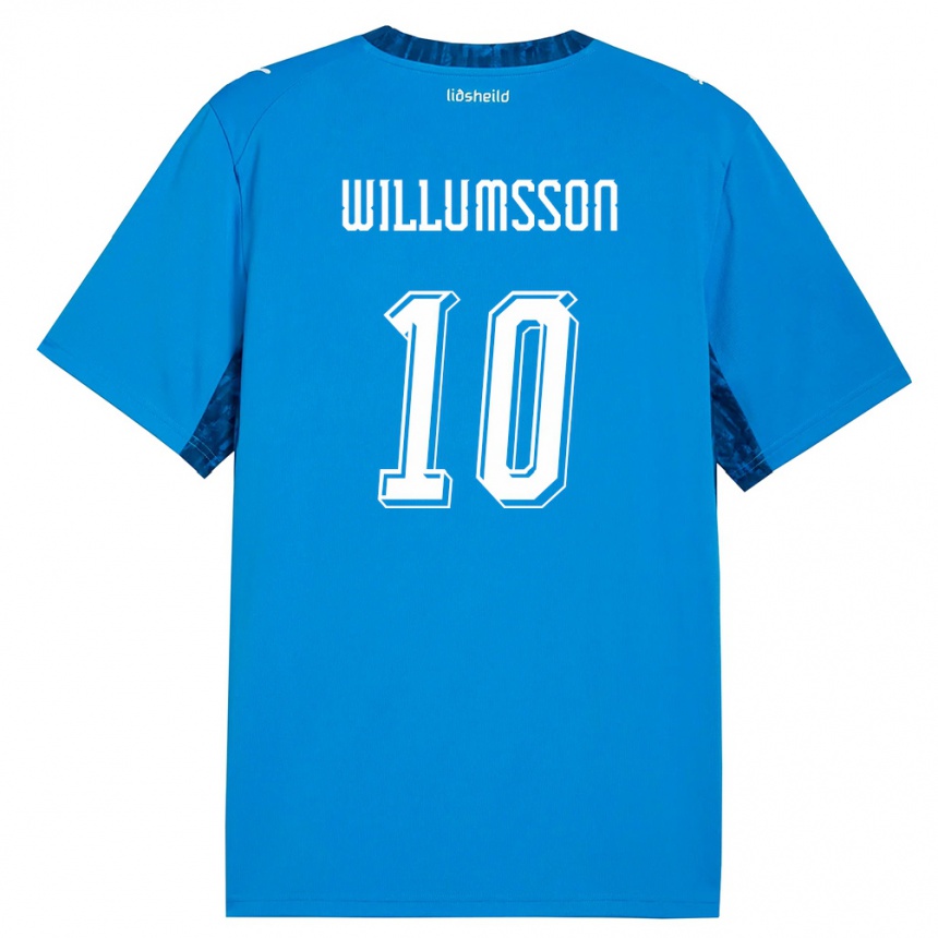 נשים כדורגל אִיסלַנד Brynjólfur Andersen Willumsson #10 כחול כהה ג'רזי ביתית 26-28