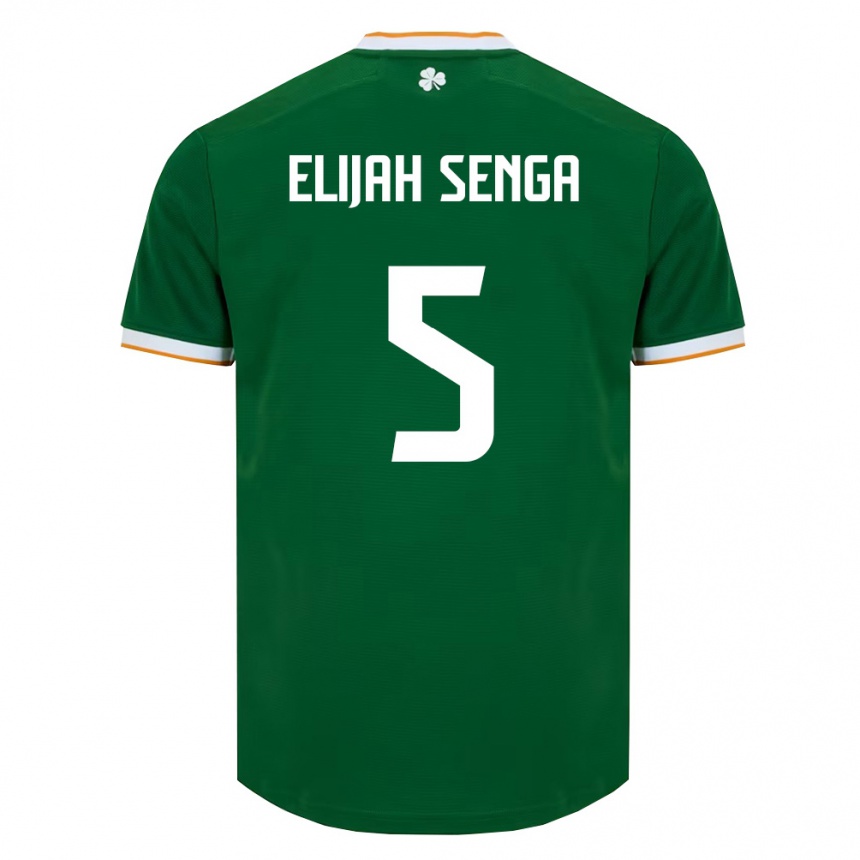 נשים כדורגל אירלנד Ben Elijah Senga #5 ירוק כהה לבן ג'רזי ביתית 26-28