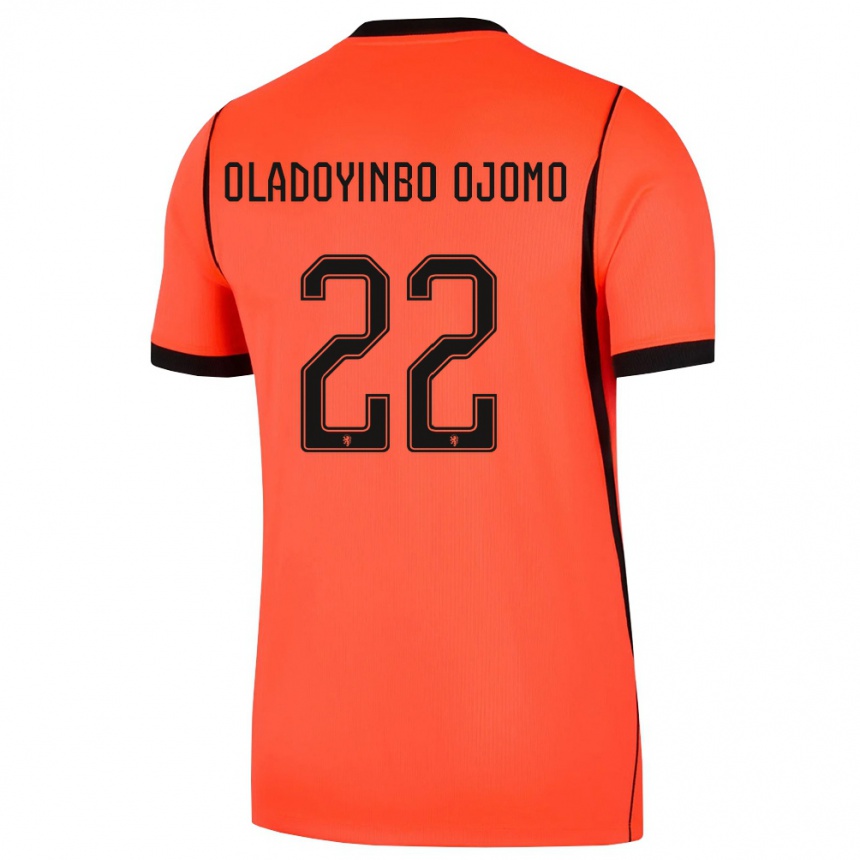 נשים כדורגל הולנד Jeremiah Oladoyinbo Ojomo #22 כתום שחור ג'רזי ביתית 26-28