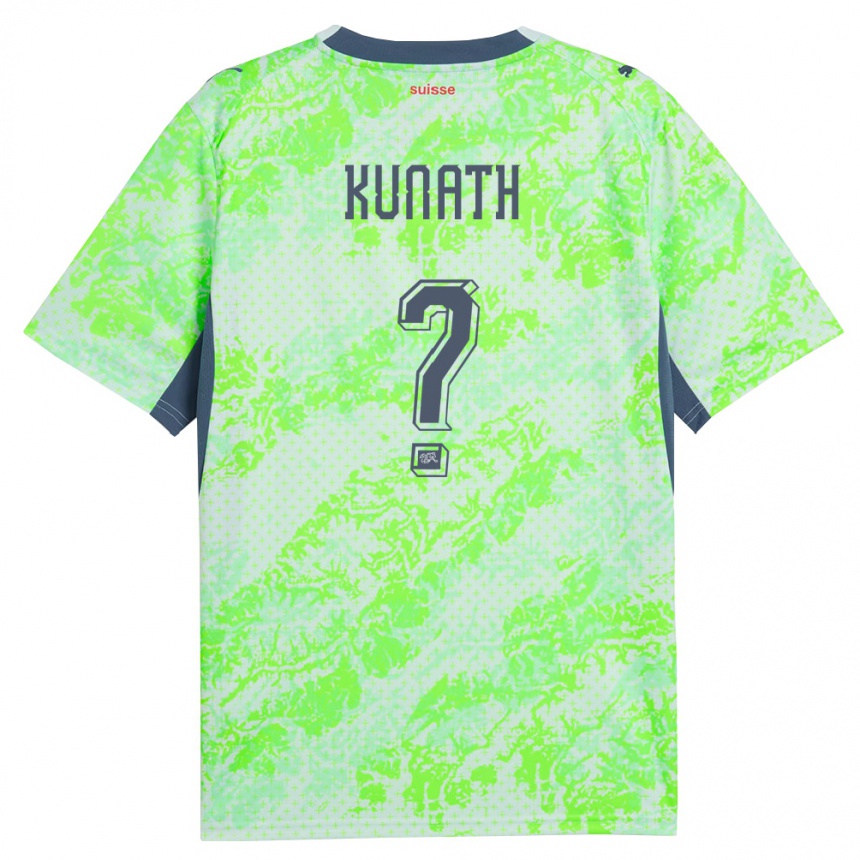נשים כדורגל שווייץ Lucas Kunath #0 ירוק כהה הרחק ג'רזי 26-28