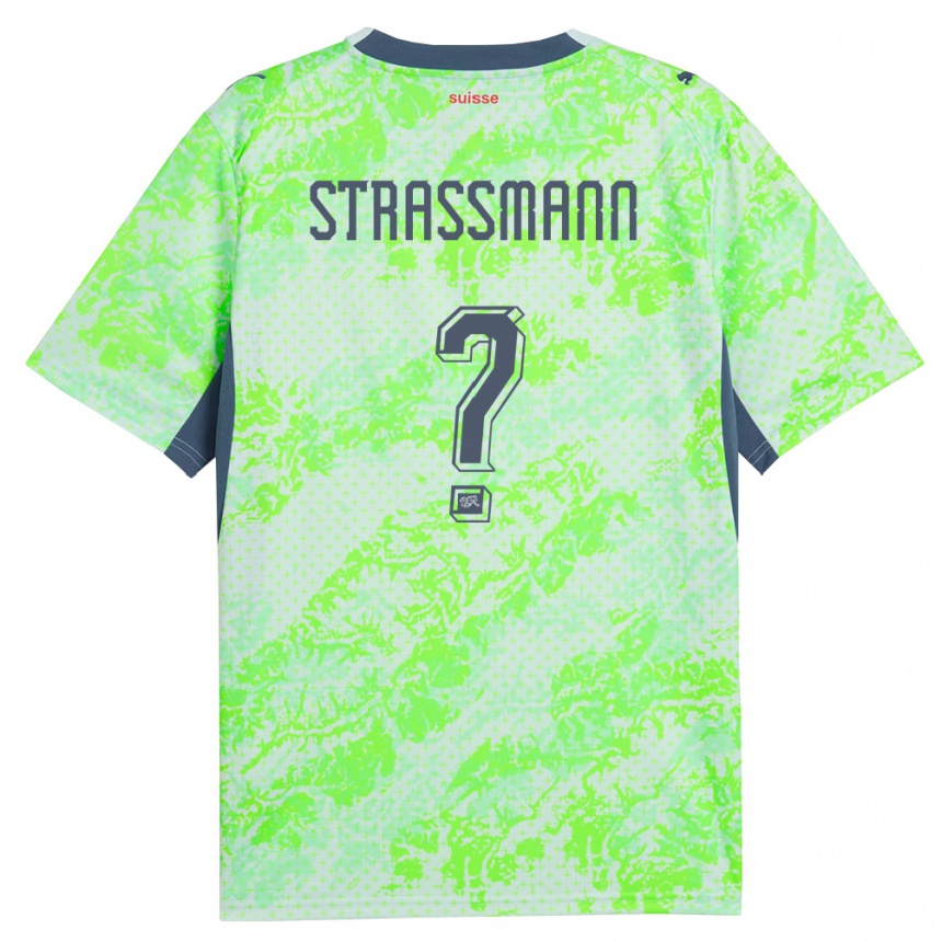 נשים כדורגל שווייץ Sven Strassmann #0 ירוק כהה הרחק ג'רזי 26-28