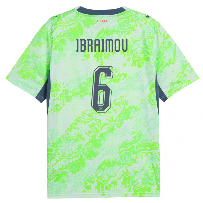 נשים כדורגל שווייץ Leonit Ibraimov #6 ירוק כהה הרחק ג'רזי 26-28