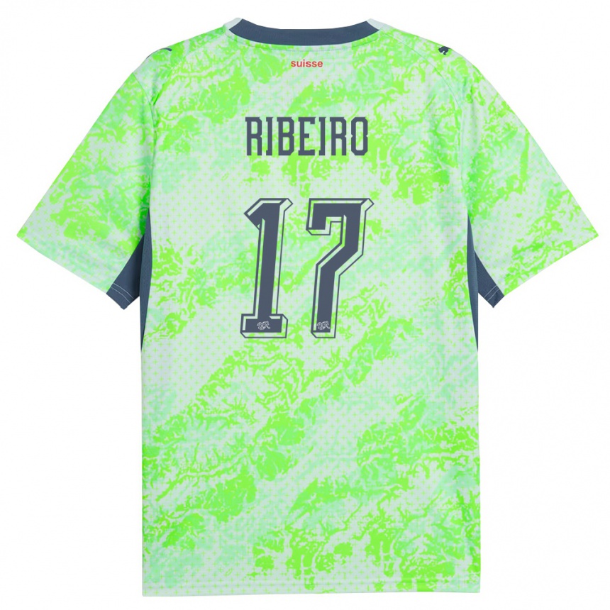 נשים כדורגל שווייץ ג׳ואל ריביירו #17 ירוק כהה הרחק ג'רזי 26-28