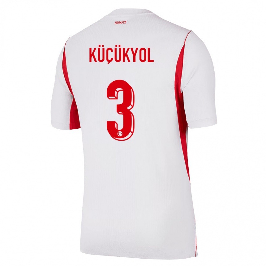 נשים כדורגל טורקיה Serhat Küçükyol #3 לבן בורדו אדום הרחק ג'רזי 26-28