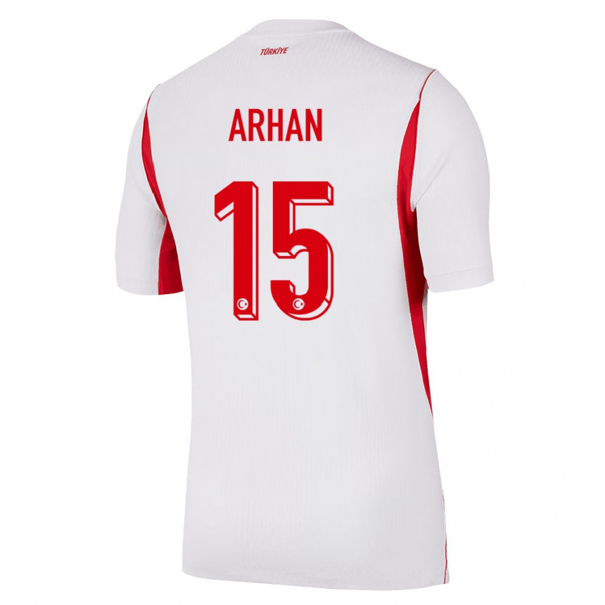 נשים כדורגל טורקיה Derya Arhan #15 לבן בורדו אדום הרחק ג'רזי 26-28