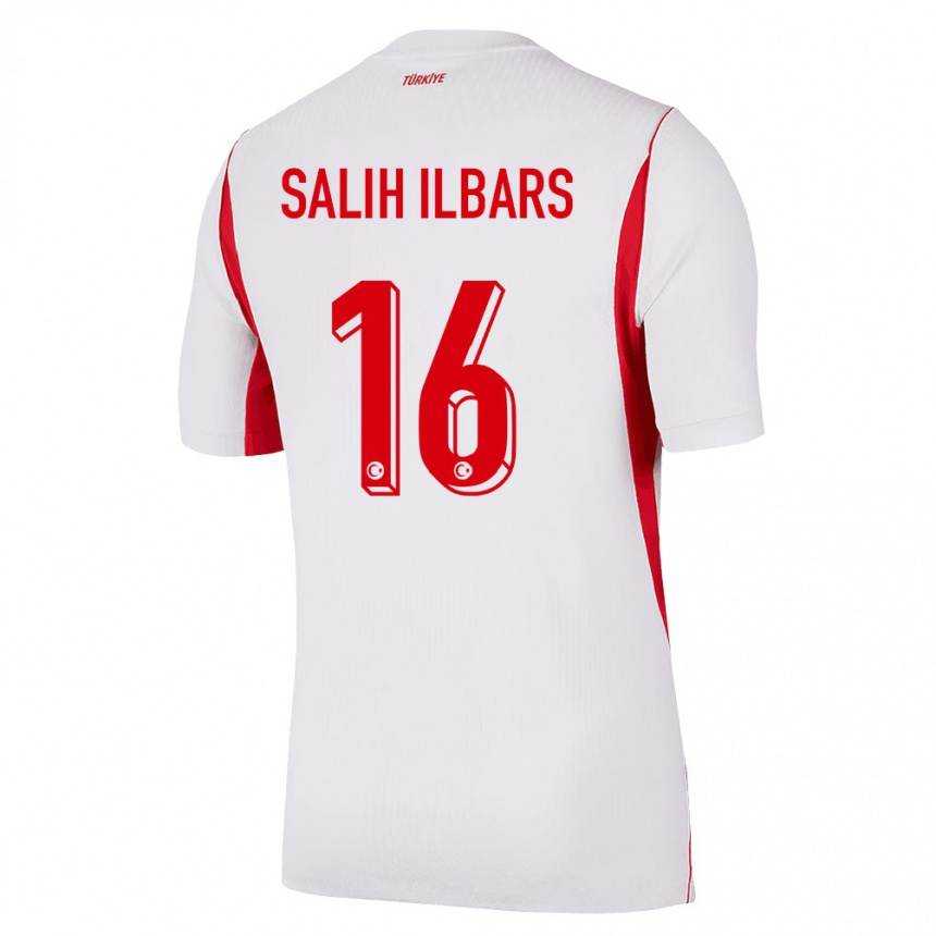 נשים כדורגל טורקיה Muhammet Salih İlbars #16 לבן בורדו אדום הרחק ג'רזי 26-28