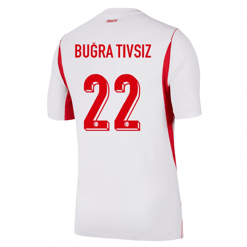 נשים כדורגל טורקיה Ensar Buğra Tivsiz #22 לבן בורדו אדום הרחק ג'רזי 26-28