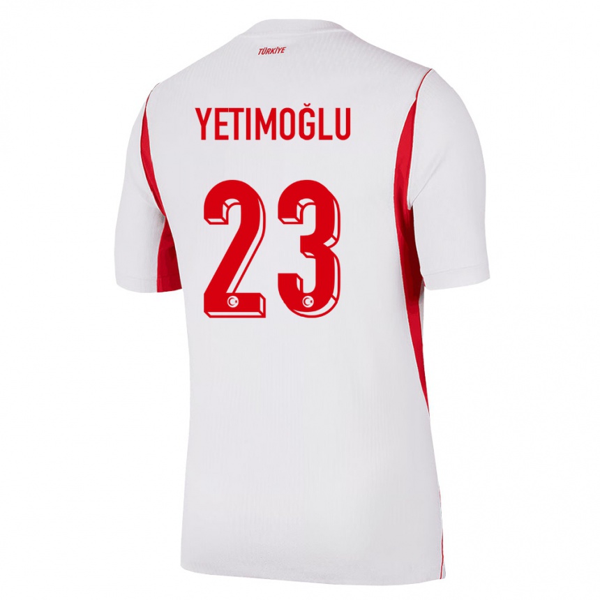 נשים כדורגל טורקיה Yiğit Yetimoğlu #23 לבן בורדו אדום הרחק ג'רזי 26-28