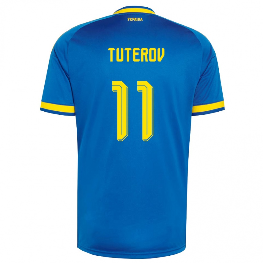 נשים כדורגל אוקראינה Timur Tuterov #11 כחול צהוב כהה הרחק ג'רזי 26-28