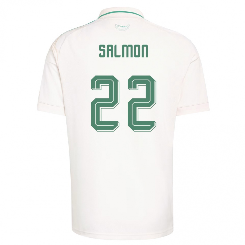 נשים כדורגל ויילס Josh Salmon #22 לבן חום ירוק הרחק ג'רזי 26-28