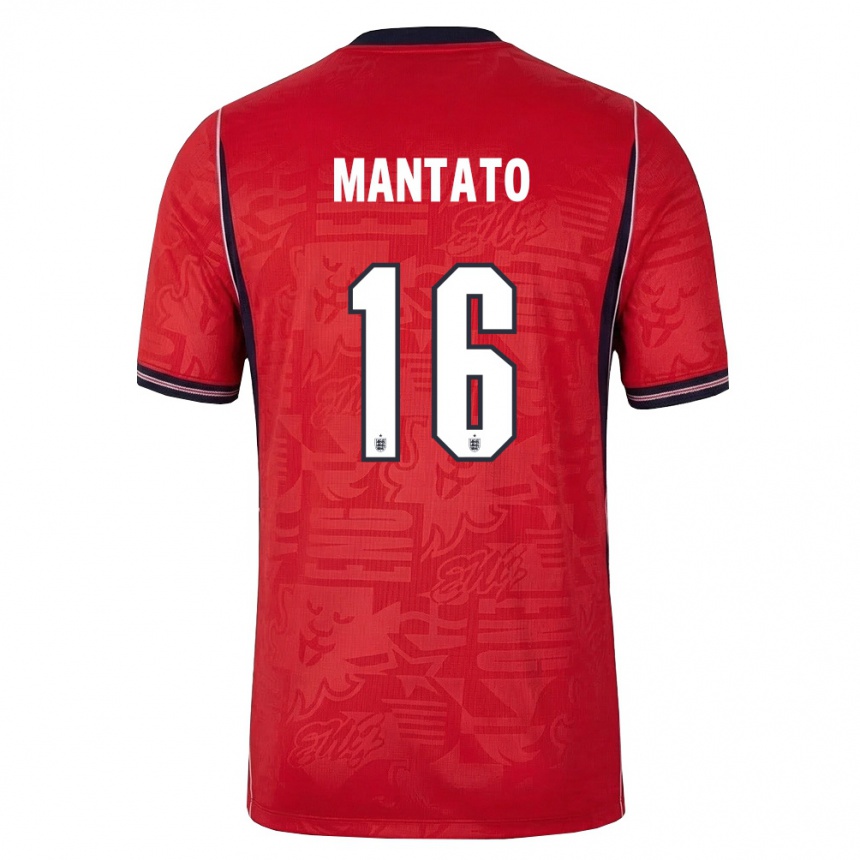 נשים כדורגל אנגליה Bendito Mantato #16 אדום כהה לבן הרחק ג'רזי 26-28