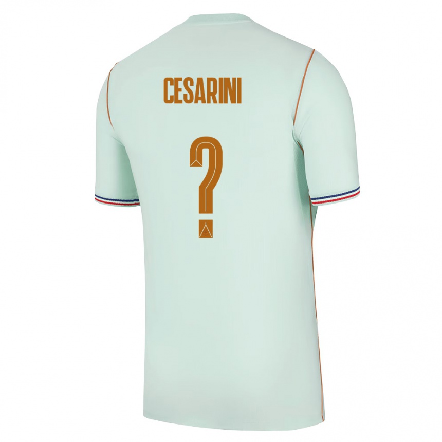 נשים כדורגל צרפת Gaëtan Cesarini #0 ירוק זהב הרחק ג'רזי 26-28