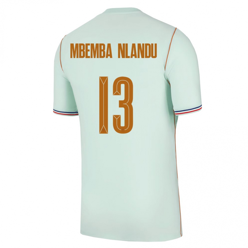 נשים כדורגל צרפת Emmanuel Mbemba Nlandu #13 ירוק זהב הרחק ג'רזי 26-28