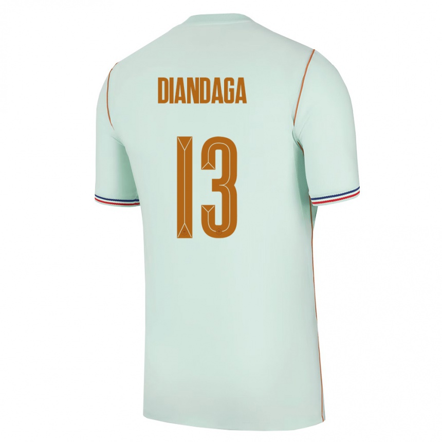 נשים כדורגל צרפת Hermann Diandaga #13 ירוק זהב הרחק ג'רזי 26-28