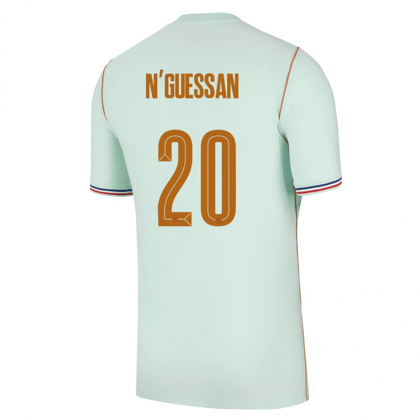 נשים כדורגל צרפת Djylian N'guessan #20 ירוק זהב הרחק ג'רזי 26-28
