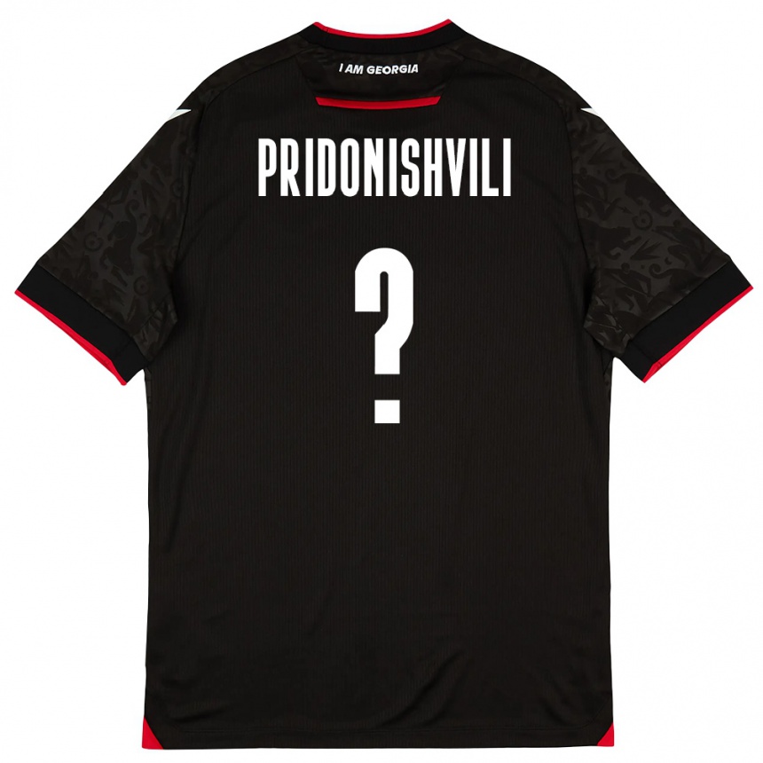 נשים כדורגל גאורגיה Luka Pridonishvili #0 שחור לבן אדום הרחק ג'רזי 26-28