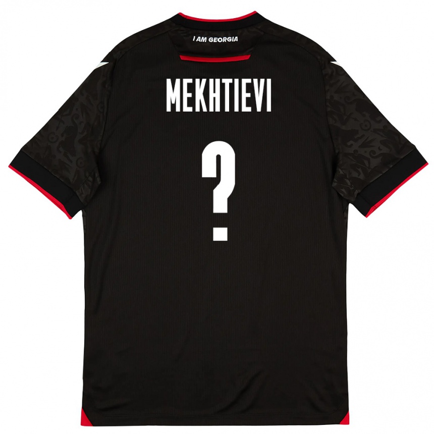 נשים כדורגל גאורגיה Iusib Mekhtievi #0 שחור לבן אדום הרחק ג'רזי 26-28