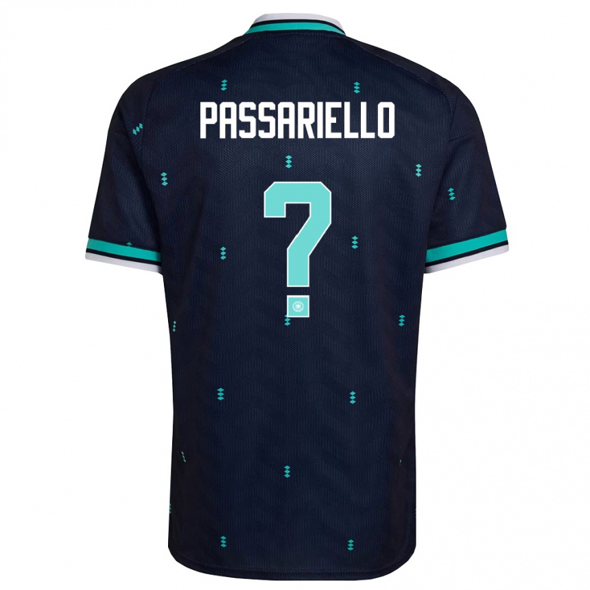 נשים כדורגל גרמניה Samuel Passariello #0 כהה כחול שמיים לבן הרחק ג'רזי 26-28