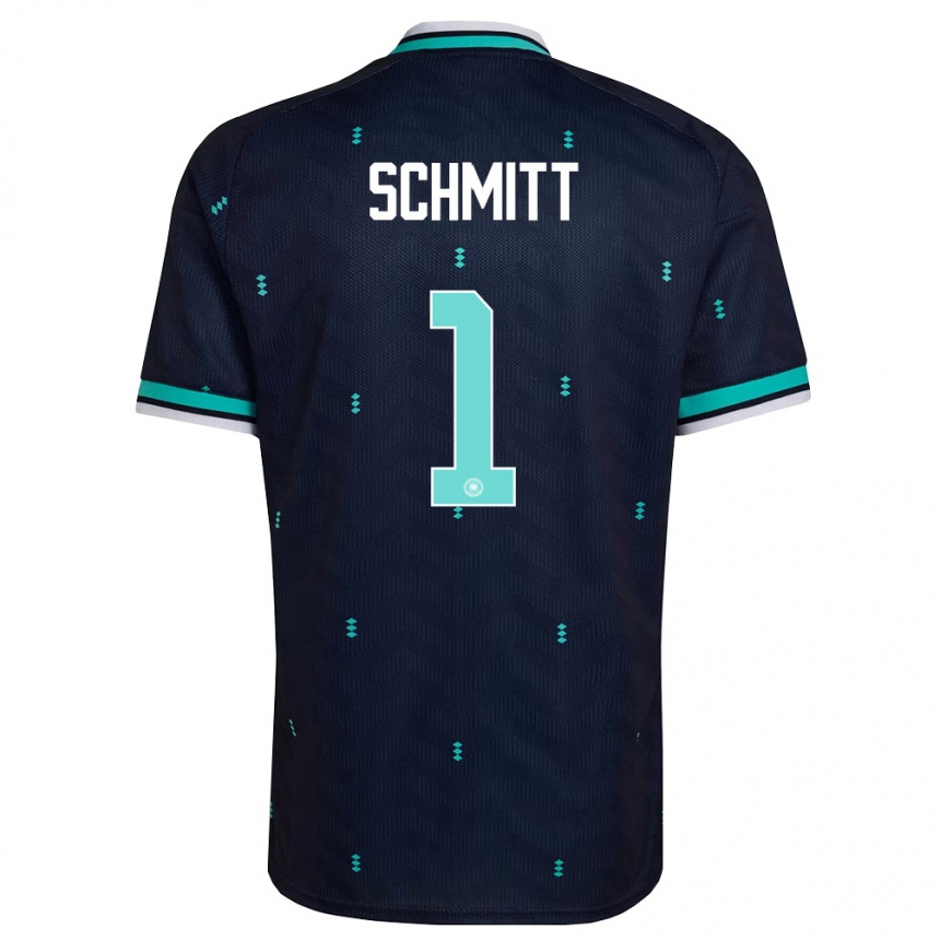 נשים כדורגל גרמניה Max Schmitt #1 כהה כחול שמיים לבן הרחק ג'רזי 26-28