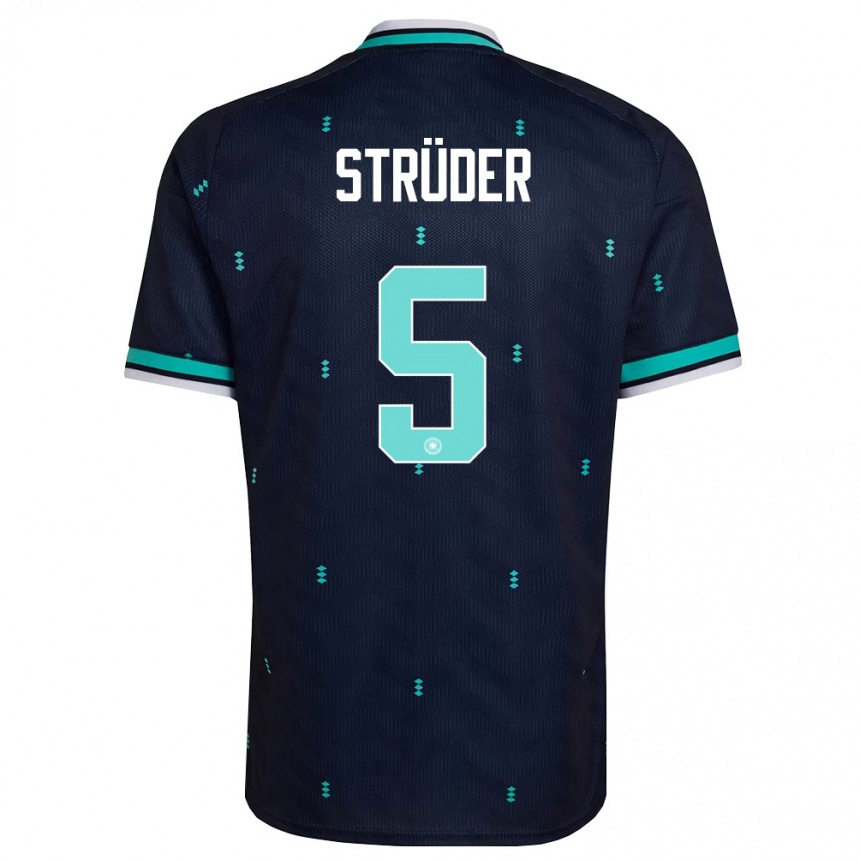 נשים כדורגל גרמניה Mika Strüder #5 כהה כחול שמיים לבן הרחק ג'רזי 26-28