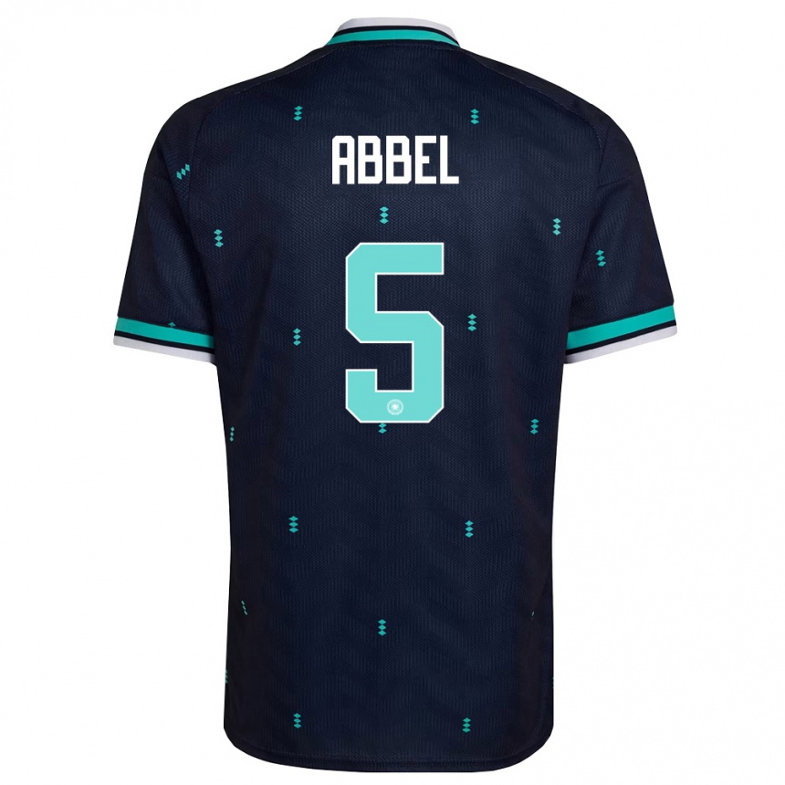 נשים כדורגל גרמניה Erik Abbel #5 כהה כחול שמיים לבן הרחק ג'רזי 26-28