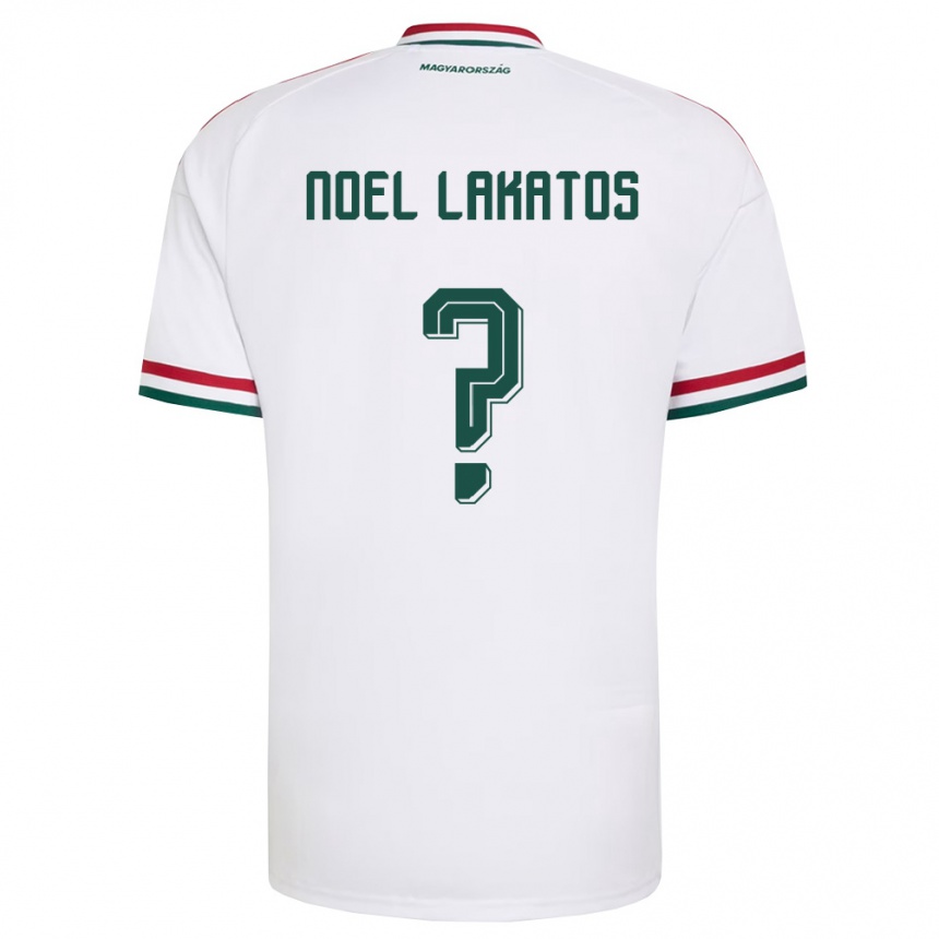 נשים כדורגל הונגריה Noel Lakatos #0 לבן אדום ירוק הרחק ג'רזי 26-28