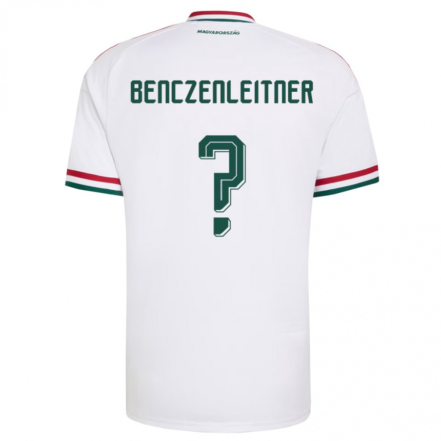 נשים כדורגל הונגריה Barna Benczenleitner #0 לבן אדום ירוק הרחק ג'רזי 26-28