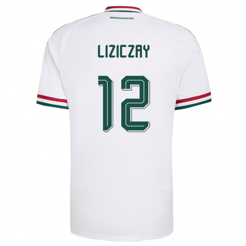 נשים כדורגל הונגריה Zsombor Liziczay #12 לבן אדום ירוק הרחק ג'רזי 26-28