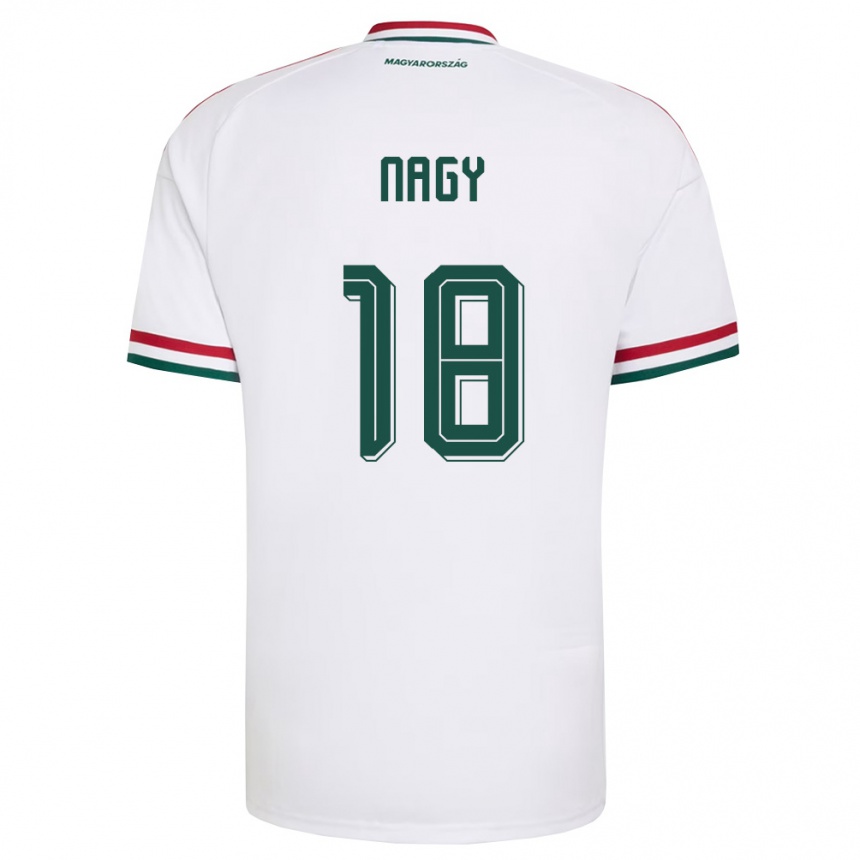 נשים כדורגל הונגריה Zsolt Nagy #18 לבן אדום ירוק הרחק ג'רזי 26-28