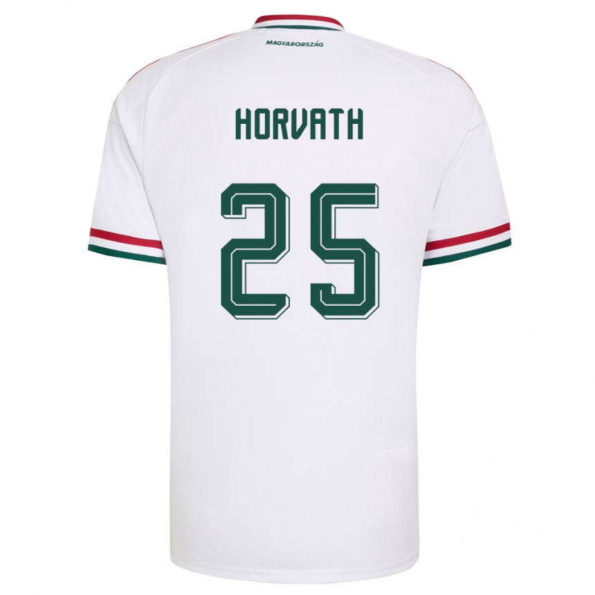 נשים כדורגל הונגריה Krisztofer Horváth #25 לבן אדום ירוק הרחק ג'רזי 26-28