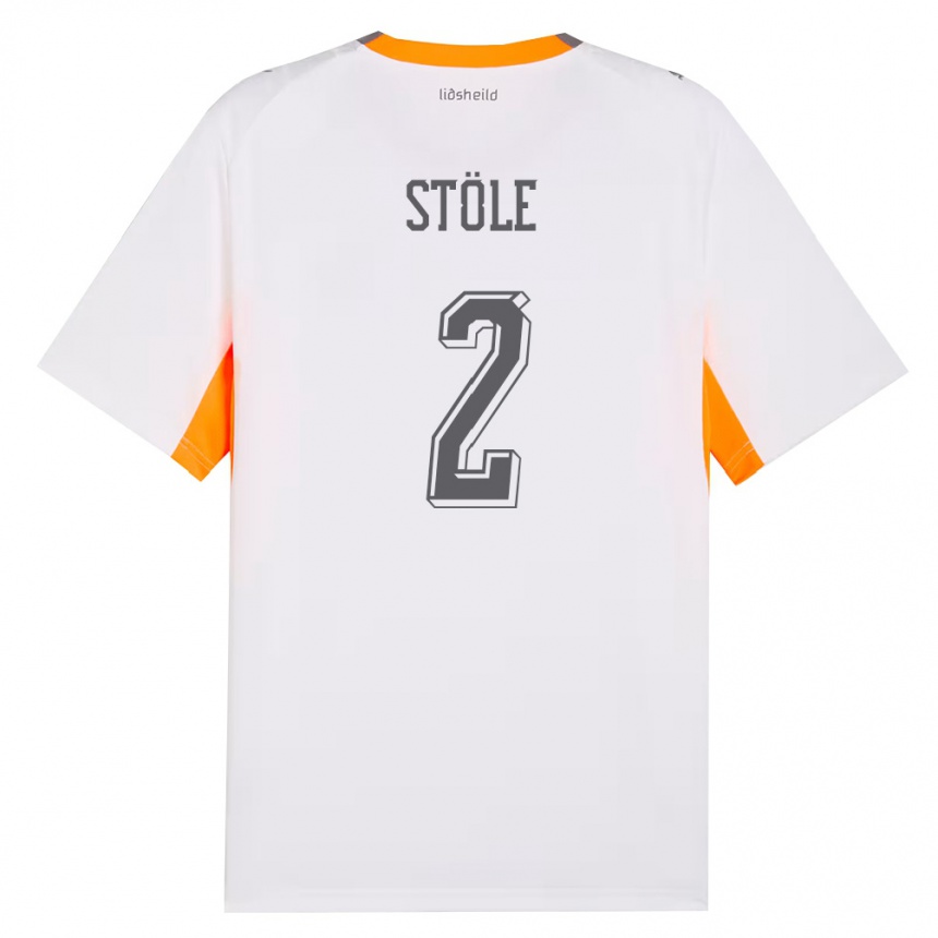 נשים כדורגל אִיסלַנד Ingimar Torbjörnsson Stöle #2 לבן כתום אפור הרחק ג'רזי 26-28