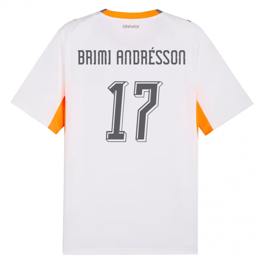 נשים כדורגל אִיסלַנד Björgvin Brimi Andrésson #17 לבן כתום אפור הרחק ג'רזי 26-28