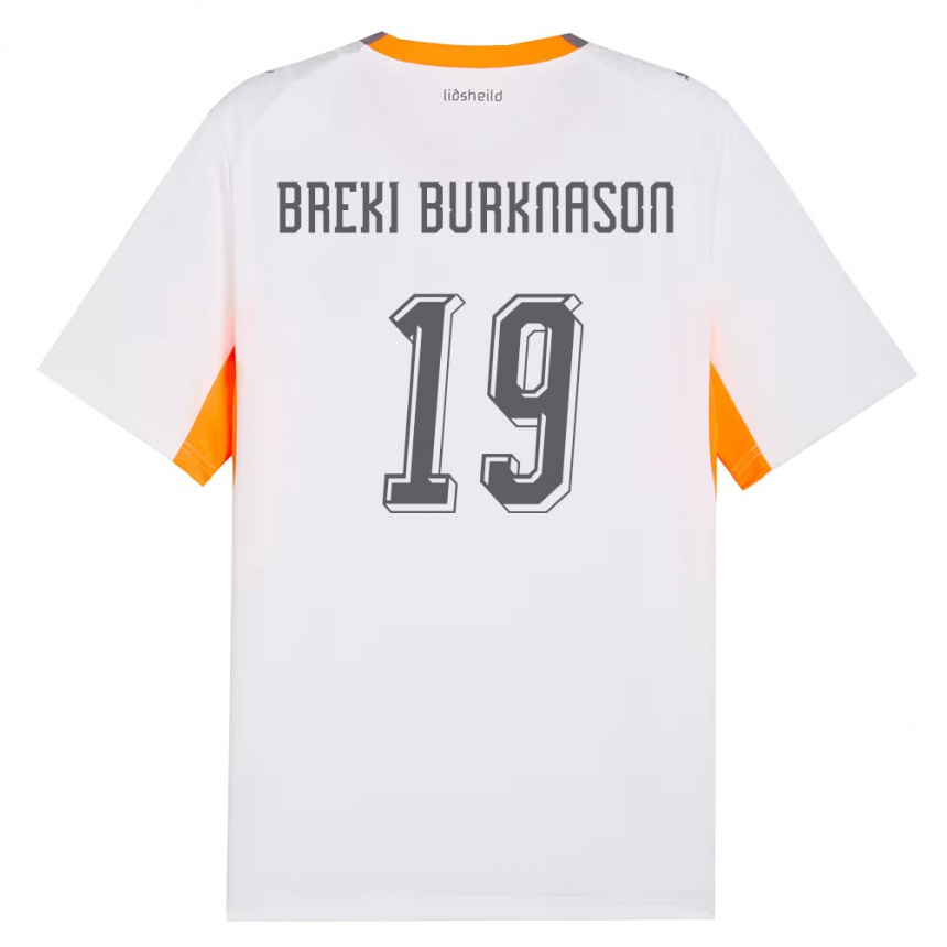 נשים כדורגל אִיסלַנד Birnir Breki Burknason #19 לבן כתום אפור הרחק ג'רזי 26-28