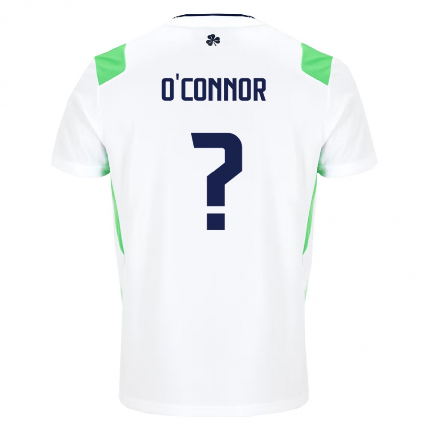 נשים כדורגל אירלנד Josh O'connor #0 לבן ירוק בהיר הרחק ג'רזי 26-28