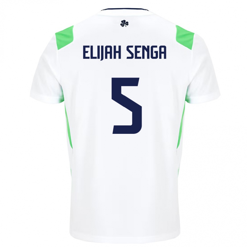 נשים כדורגל אירלנד Ben Elijah Senga #5 לבן ירוק בהיר הרחק ג'רזי 26-28