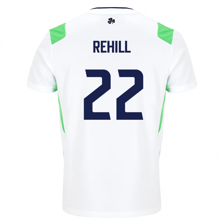 נשים כדורגל אירלנד Harry Rehill #22 לבן ירוק בהיר הרחק ג'רזי 26-28
