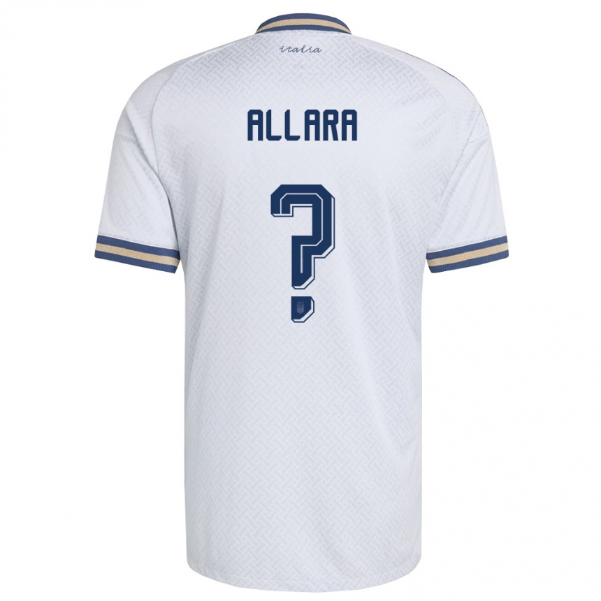 נשים כדורגל איטליה Lorenzo Allara #0 שמנת כהה זהב הרחק ג'רזי 26-28