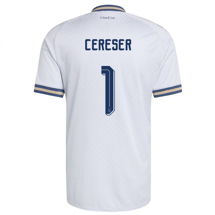 נשים כדורגל איטליה Francesco Cereser #1 שמנת כהה זהב הרחק ג'רזי 26-28
