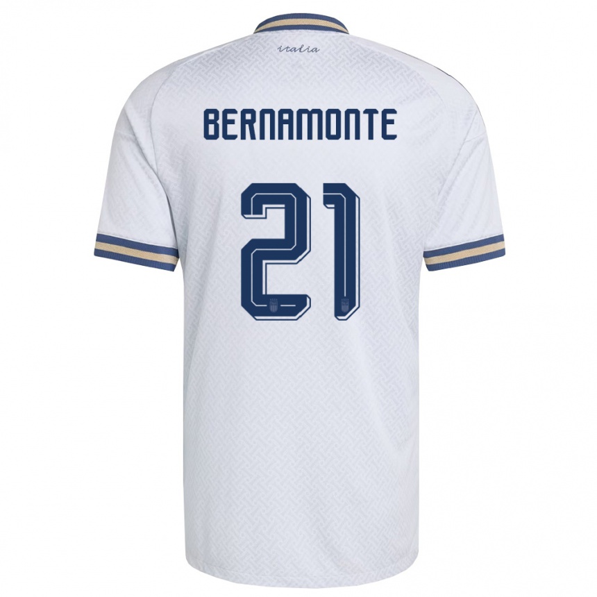 נשים כדורגל איטליה Lorenzo Bernamonte #21 שמנת כהה זהב הרחק ג'רזי 26-28