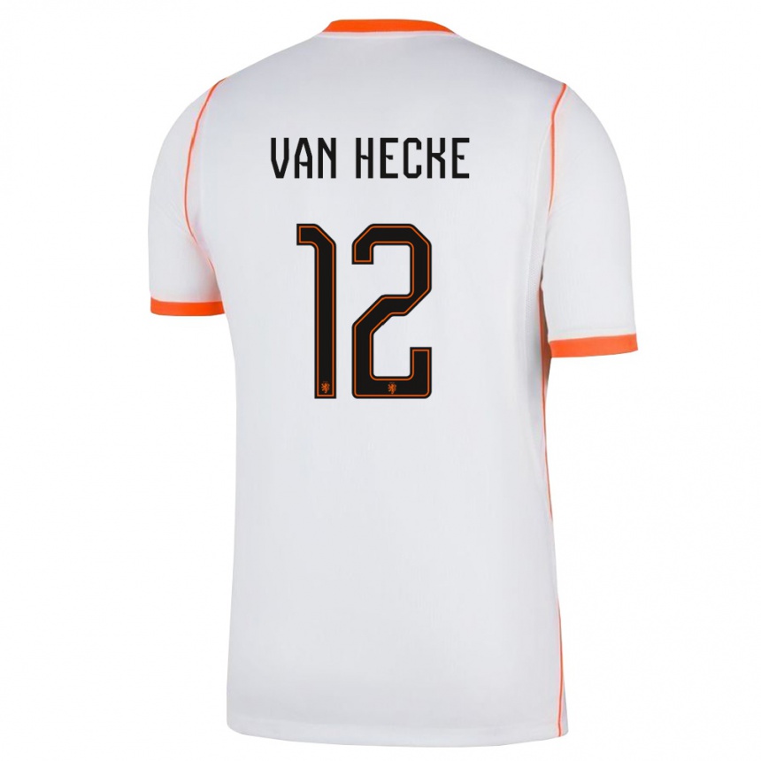 נשים כדורגל הולנד יאן פול ואן הקה #12 לבן כתום הרחק ג'רזי 26-28