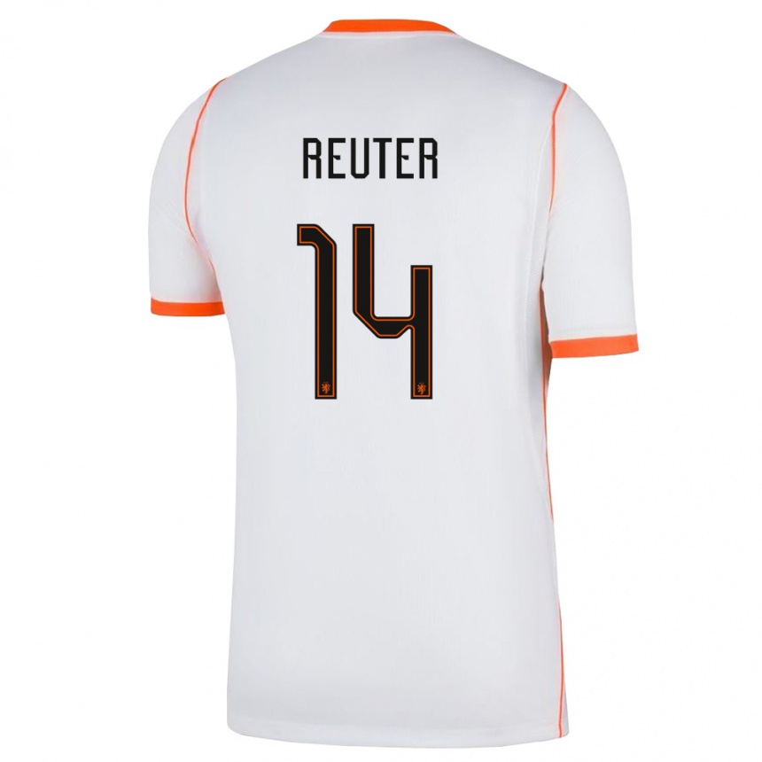 נשים כדורגל הולנד Frederick Reuter #14 לבן כתום הרחק ג'רזי 26-28