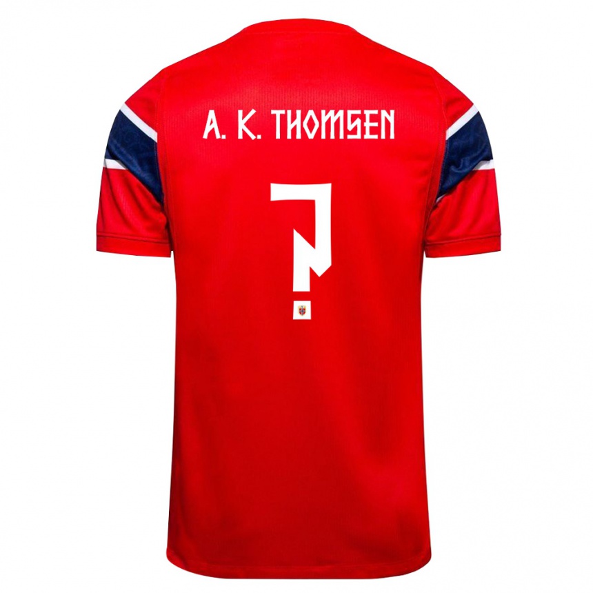 ילדים כדורגל נורבגיה Adrian Konglevoll Thomsen #0 אדום כהה לבן ג'רזי ביתית 26-28