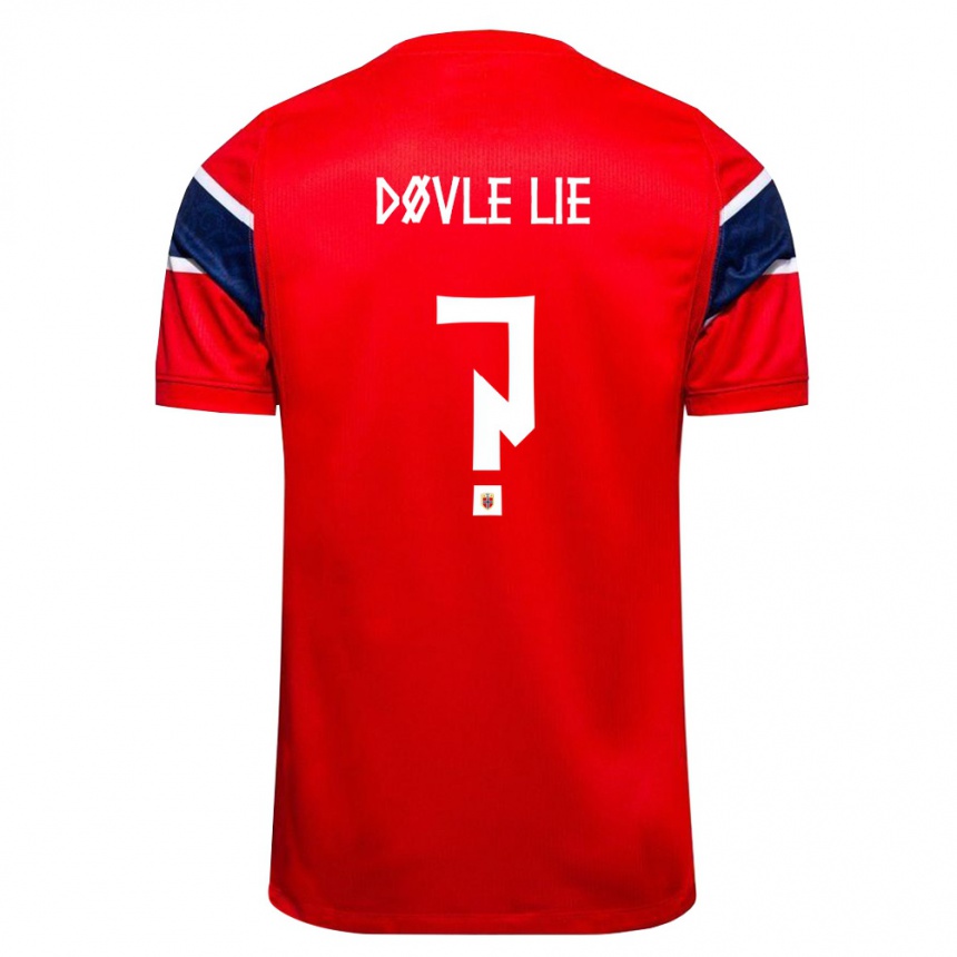 ילדים כדורגל נורבגיה Mathias Døvle Lie #0 אדום כהה לבן ג'רזי ביתית 26-28