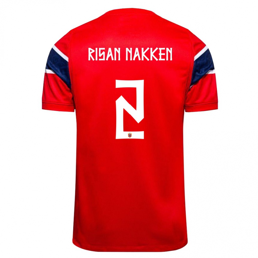 ילדים כדורגל נורבגיה Daniel Risan Nakken #2 אדום כהה לבן ג'רזי ביתית 26-28