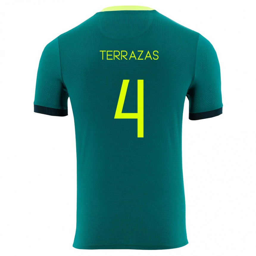 ילדים כדורגל בוליביה Sergio Terrazas #4 ירוק צהוב שחור ג'רזי ביתית 26-28