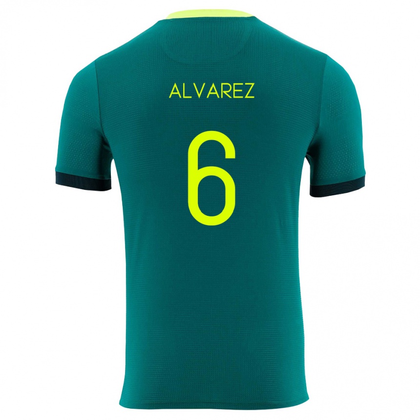 ילדים כדורגל בוליביה Eduardo Álvarez #6 ירוק צהוב שחור ג'רזי ביתית 26-28