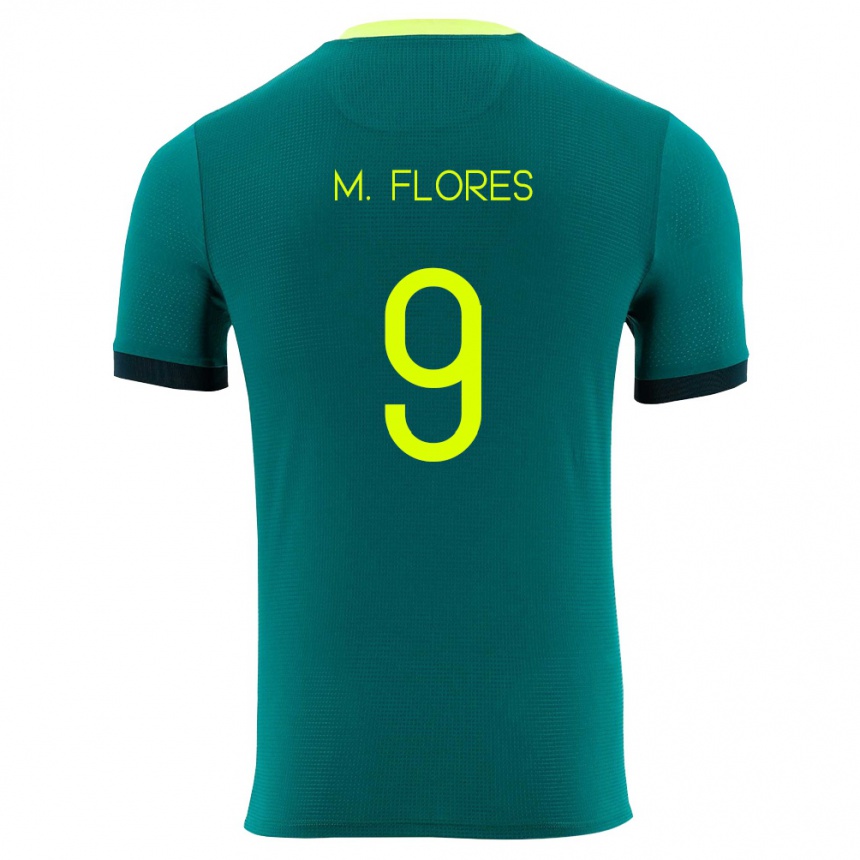 ילדים כדורגל בוליביה Marlene Flores #9 ירוק צהוב שחור ג'רזי ביתית 26-28