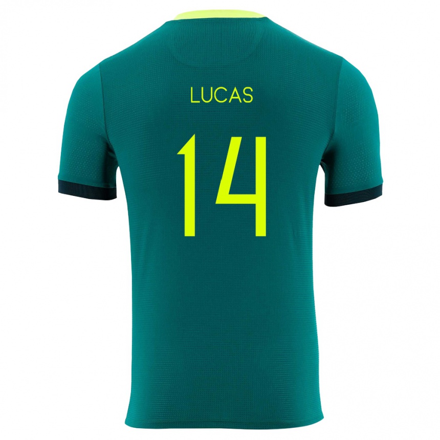 ילדים כדורגל בוליביה Lysander Lucas #14 ירוק צהוב שחור ג'רזי ביתית 26-28