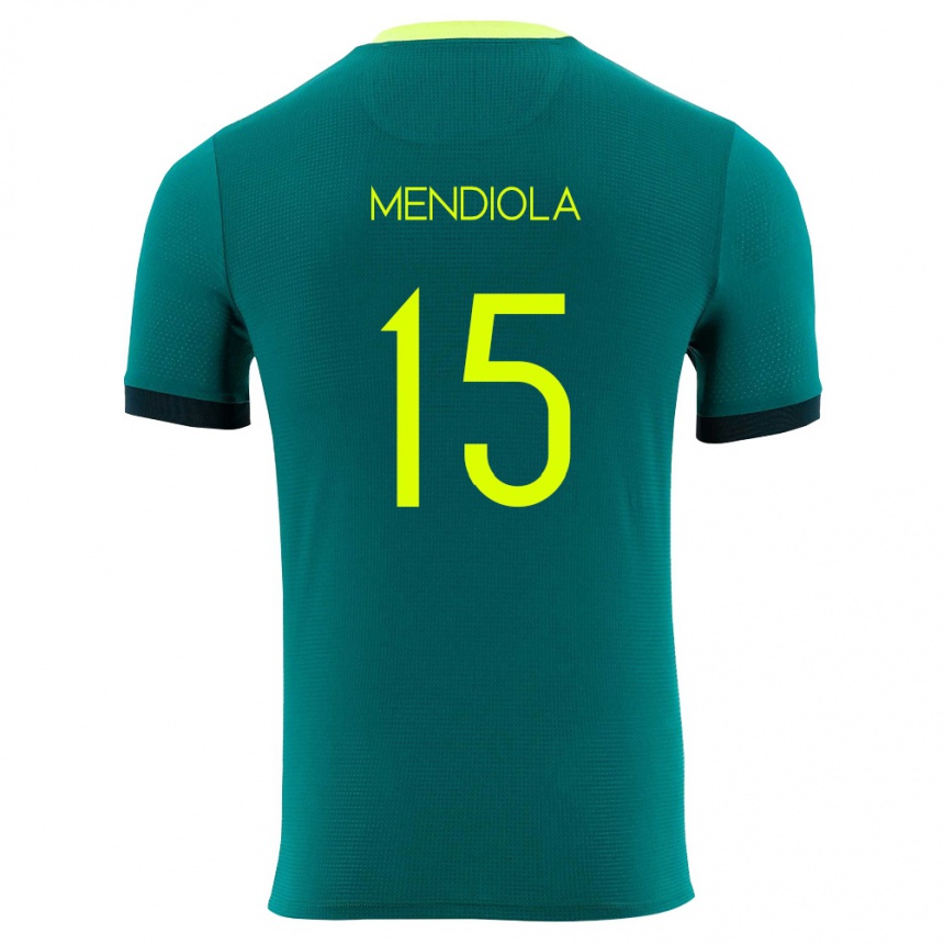 ילדים כדורגל בוליביה Aidé Mendiola #15 ירוק צהוב שחור ג'רזי ביתית 26-28